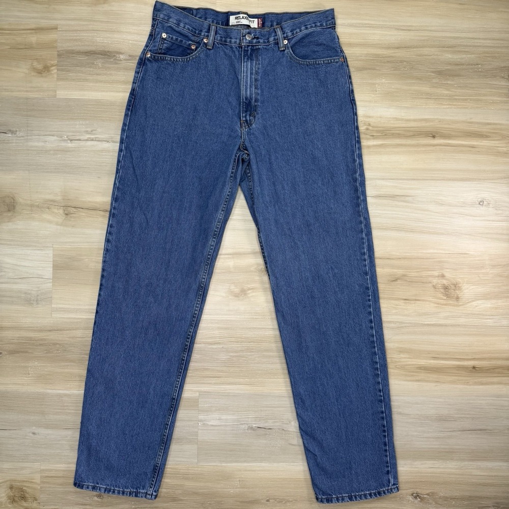 Levi 550 Jeans Mens 36x36 Blue Medium Wash Relaxed Fit Tapered Leg Denim Pants